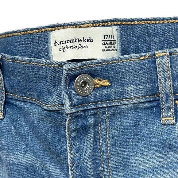 Abercrombie & Fitch High Rise Flare Jeans High Waisted Patchwork Y2K Jeans - Picture 3 of 8